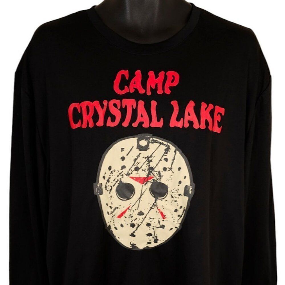 Friday The 13th Hockey Jersey Mens Size XL Black Camp Crystal Lake Jason NEW